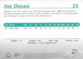 1999 Multi-Ad Fort Wayne Wizards #NNO Joe Dusan Back