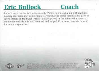 1999 Multi-Ad Fort Wayne Wizards #NNO Eric Bullock Back