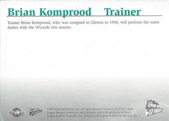 1999 Multi-Ad Fort Wayne Wizards #NNO Brian Komprood Back