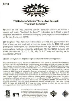 1998 Collector's Choice - You Crash the Game #CG18 Ben Grieve Back