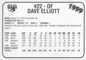 1999 Huntsville Stars #NNO Dave Elliott Back