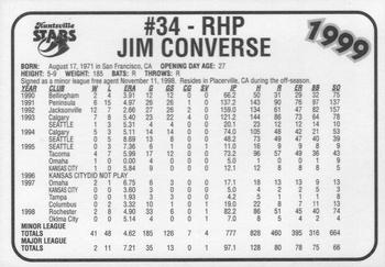1999 Huntsville Stars #NNO Jim Converse Back