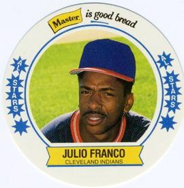 1989 Master Bread Discs #11 Julio Franco Front