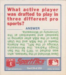 1988 Sportflics - Team Logo Trivia #24 Trivia Baseball Quiz Back