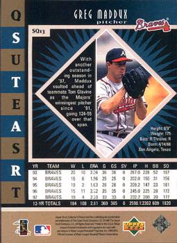 1998 Collector's Choice - StarQuest Single #SQ13 Greg Maddux  Back