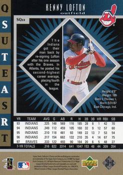 1998 Collector's Choice - StarQuest Single #SQ11 Kenny Lofton  Back
