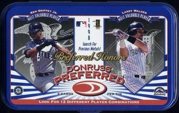 1998 Donruss Preferred - Tin Packs Double-Wide #11 Ken Griffey Jr. / Larry Walker Front