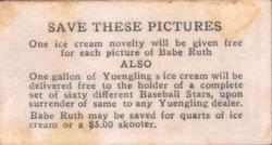1928 Yuengling's Ice Cream (F50) #27 Ty Cobb Back