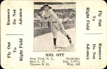 1936 S&S Games The National Game #NNO Mel Ott Front