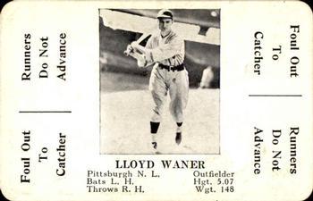 1936 S&S Games The National Game #NNO Lloyd Waner Front