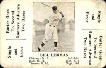 1936 S&S Games The National Game #NNO Billy Herman Front
