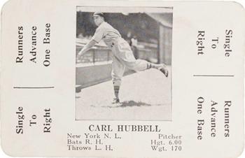 1936 S&S Games The National Game #NNO Carl Hubbell Front