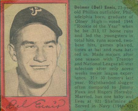 1949 Philadelphia Bulletin Athletics/Phillies #NNO Willie Jones Front