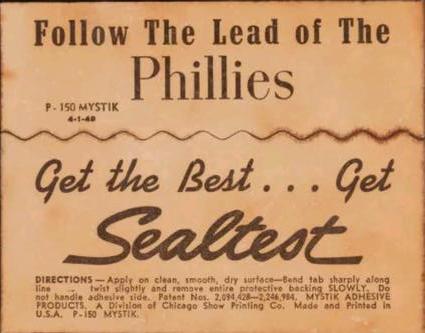 1949 Sealtest Philadelphia Phillies Stickers #NNO Rich Ashburn Back