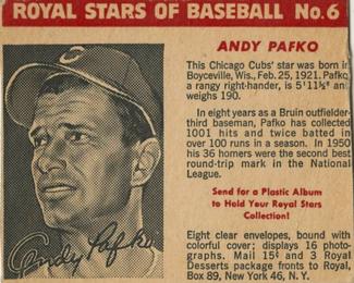 1950-52 Royal Stars of Baseball #6 Andy Pafko Front