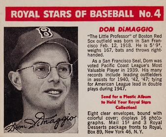 1950-52 Royal Stars of Baseball #4 Dom DiMaggio Front