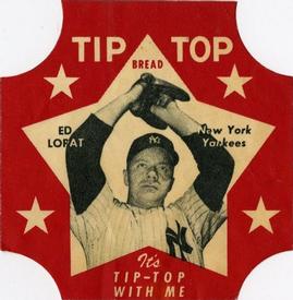 1952 Tip Top Bread Labels #NNO Ed Lopat Front