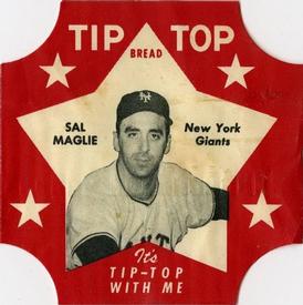 1952 Tip Top Bread Labels #NNO Sal Maglie Front