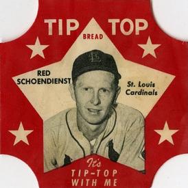 1952 Tip Top Bread Labels #NNO Red Schoendienst Front