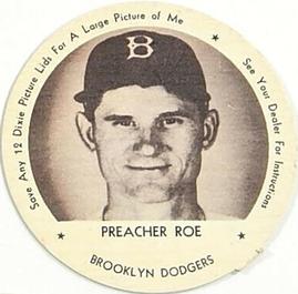 1953 Dixie Lids #NNO Preacher Roe Front