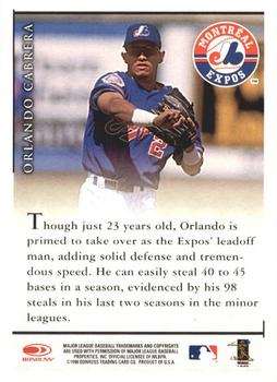 1998 Donruss Signature - Signature Series Autographs #NNO Orlando Cabrera Back