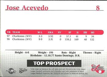 1999 Multi-Ad Midwest League Top Prospects Update #8 Jose Acevedo Back