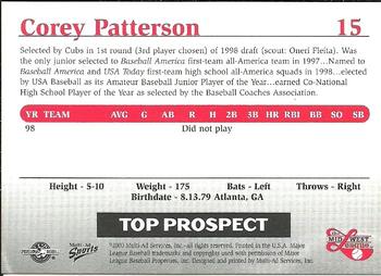 1999 Multi-Ad Midwest League Top Prospects Update #15 Corey Patterson Back