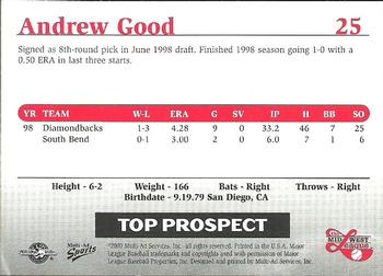 1999 Multi-Ad Midwest League Top Prospects Update #25 Andrew Good Back