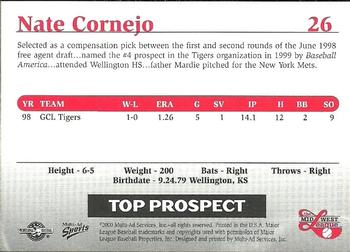 1999 Multi-Ad Midwest League Top Prospects Update #26 Nate Cornejo Back