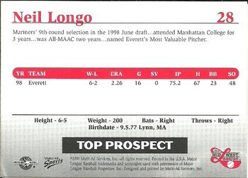 1999 Multi-Ad Midwest League Top Prospects Update #28 Neil Longo Back