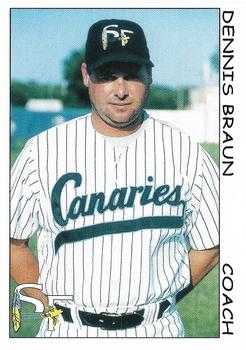 1999 Multi-Ad Sioux Falls Canaries #NNO Dennis Braun Front