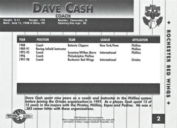 1999 Blueline Rochester Red Wings #2 Dave Cash Back