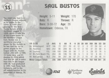 1999 St. Paul Saints #NNO Saul Bustos Back