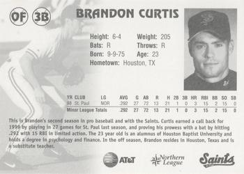 1999 St. Paul Saints #NNO Brandon Curtis Back