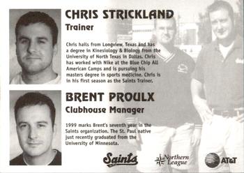 1999 St. Paul Saints #NNO Chris Strickland / Brent Proulx Back
