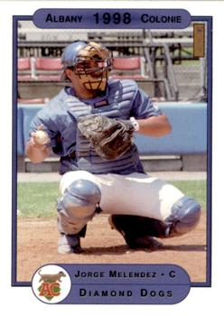 1998 Warning Track Albany-Colonie Diamond Dogs #6 Jorge Melendez Front