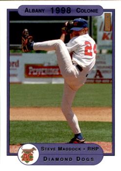 1998 Warning Track Albany-Colonie Diamond Dogs #16 Steve Maddock Front