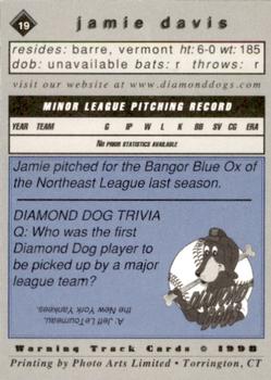 1998 Warning Track Albany-Colonie Diamond Dogs #19 Jamie Davis Back