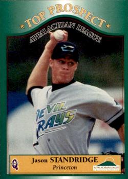 1998 Blueline Q-Cards Appalachian League Top Prospects #13 Jason Standridge Front