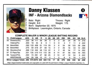 1998 Arizona Fall League Prospects #3 Danny Klassen Back