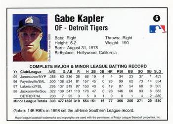1998 Arizona Fall League Prospects #6 Gabe Kapler Back