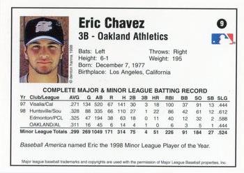 1998 Arizona Fall League Prospects #9 Eric Chavez Back