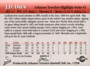 1998 Arkansas Travelers Highlights #1 J.D. Drew Back