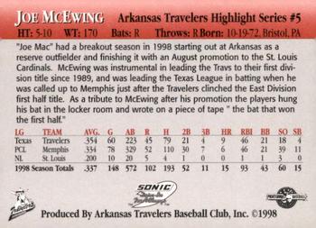 1998 Arkansas Travelers Highlights #5 Joe McEwing Back
