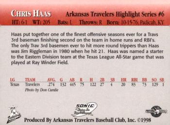 1998 Arkansas Travelers Highlights #6 Chris Haas Back