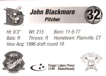 1998 Auburn Doubledays #NNO John Blackmore Back