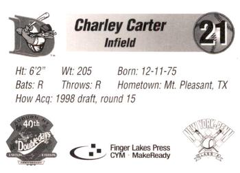 1998 Auburn Doubledays #NNO Charley Carter Back