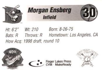 1998 Auburn Doubledays #NNO Morgan Ensberg Back