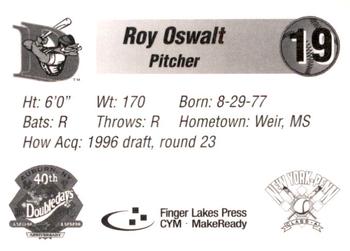1998 Auburn Doubledays #NNO Roy Oswalt Back