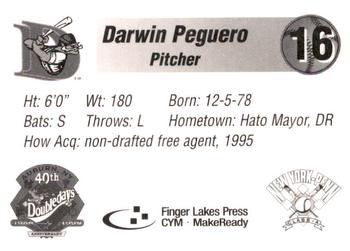 1998 Auburn Doubledays #NNO Darwin Peguero Back